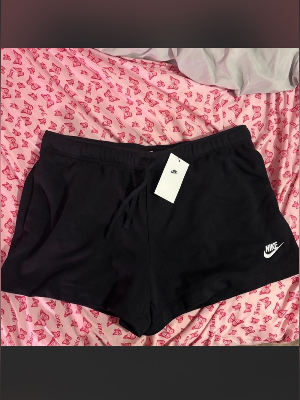 NWT Nike Women’s Black Sportswear Fleece Drawstring Shorts Size XL